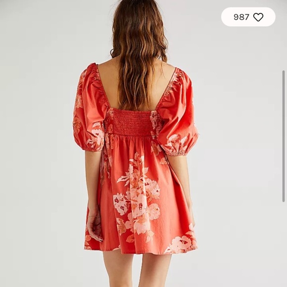 Free People Peony Babydoll Dress Pink Floral Size Medium - Picture 2 of 6